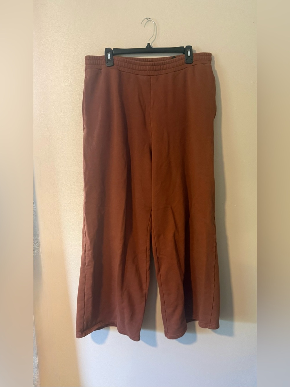 COS Brown Wide-Leg Sweatpants Size Large 100% Cotton